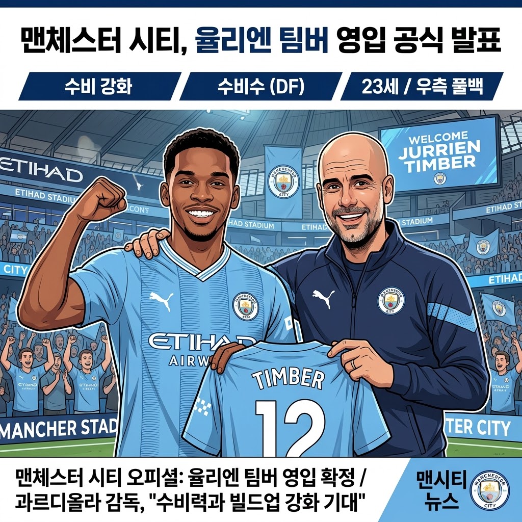 [맨시티] 수비 핵보강! ';팀버'; 전격 합류